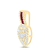 Yellow Gold Diamond Heart Pendant - 1/3 Carat Total Diamond Weight