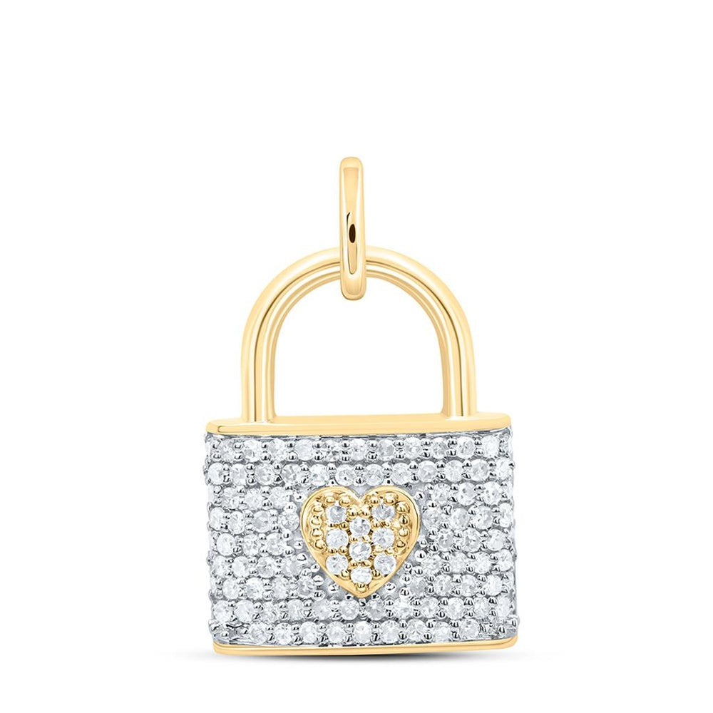 Yellow Gold Diamond Heart Pendant - 1/4 Carat Total Diamond Weight