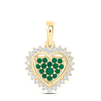 Yellow Gold Diamond Heart Pendant - 1/8 Carat Total Diamond Weight