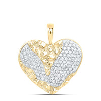 Yellow Gold Diamond Heart Pendant - 1 Carat Total Diamond Weight