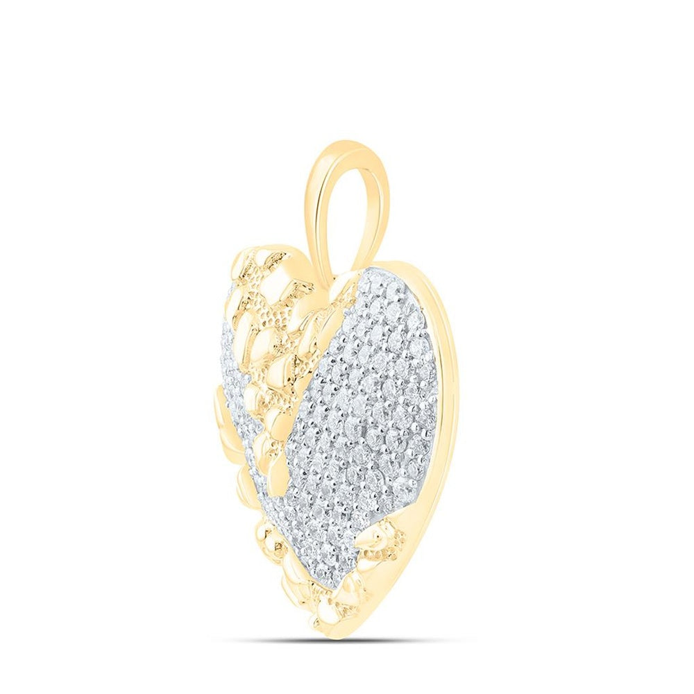 Yellow Gold Diamond Heart Pendant - 1 Carat Total Diamond Weight
