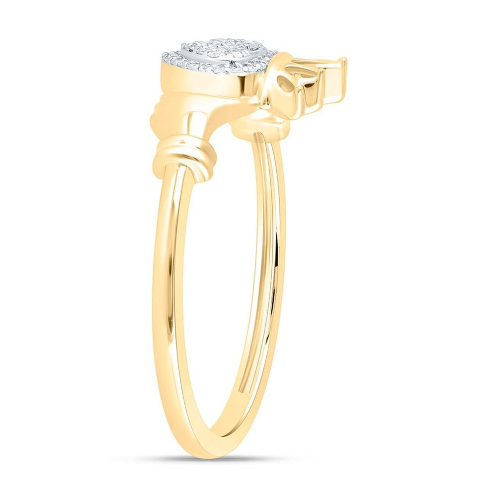 Yellow Gold Diamond Heart Ring - 1/10 Carat Total Diamond Weight