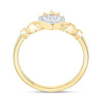 Yellow Gold Diamond Heart Ring - 1/10 Carat Total Diamond Weight