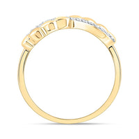 Yellow Gold Diamond Heart Ring - 1/10 Carat Total Diamond Weight