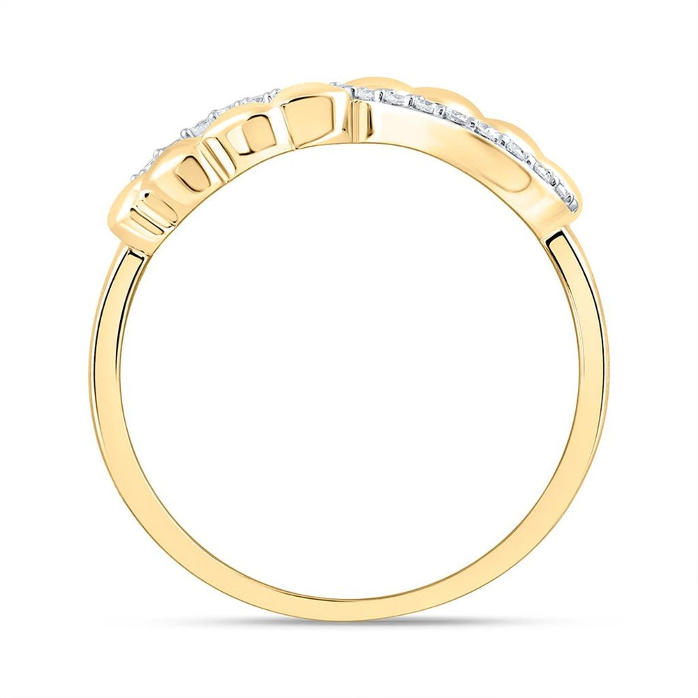 Yellow Gold Diamond Heart Ring - 1/10 Carat Total Diamond Weight