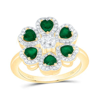 Yellow Gold Diamond Heart Ring - 1/2 Carat Total Diamond Weight