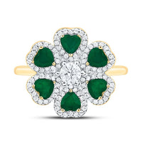 Yellow Gold Diamond Heart Ring - 1/2 Carat Total Diamond Weight