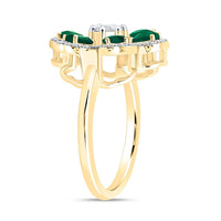 Yellow Gold Diamond Heart Ring - 1/2 Carat Total Diamond Weight
