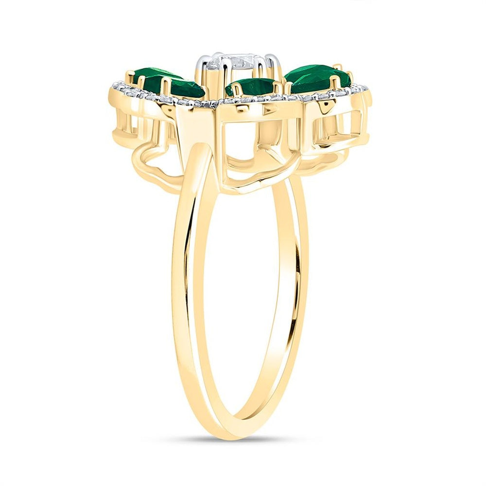 Yellow Gold Diamond Heart Ring - 1/2 Carat Total Diamond Weight