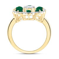 Yellow Gold Diamond Heart Ring - 1/2 Carat Total Diamond Weight