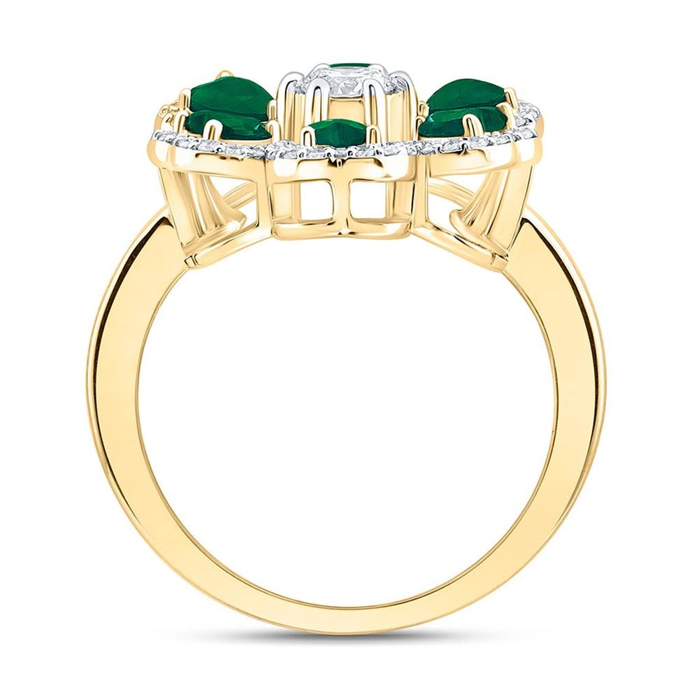 Yellow Gold Diamond Heart Ring - 1/2 Carat Total Diamond Weight
