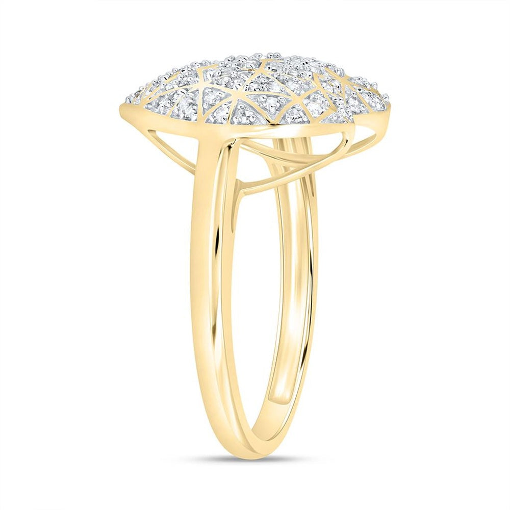 Yellow Gold Diamond Heart Ring - 1/3 Carat Total Diamond Weight