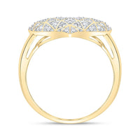 Yellow Gold Diamond Heart Ring - 1/3 Carat Total Diamond Weight