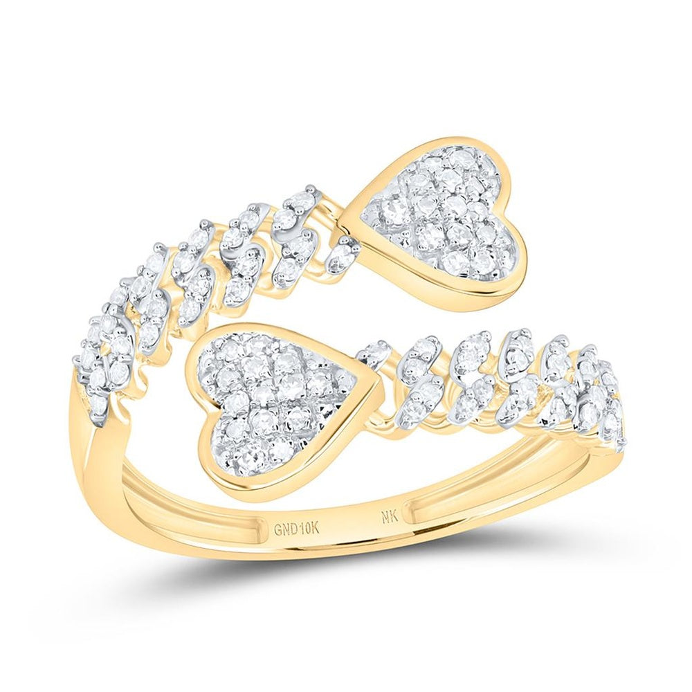 Yellow Gold Diamond Heart Ring - 1/4 Carat Total Diamond Weight