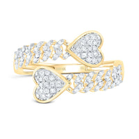 Yellow Gold Diamond Heart Ring - 1/4 Carat Total Diamond Weight