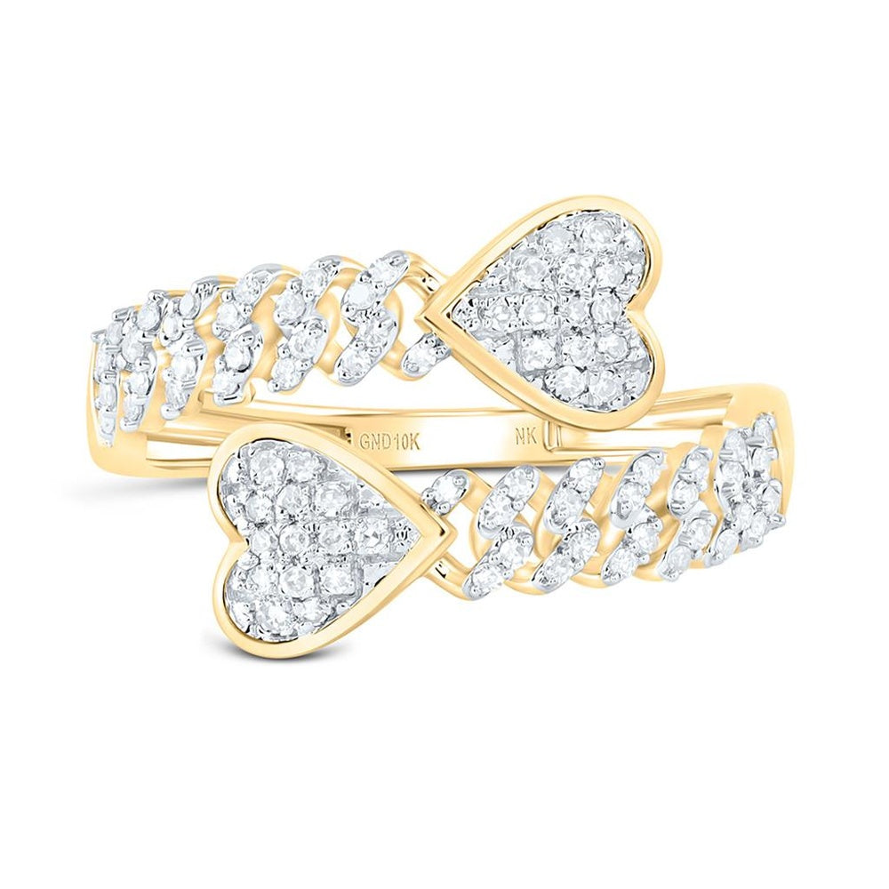 Yellow Gold Diamond Heart Ring - 1/4 Carat Total Diamond Weight