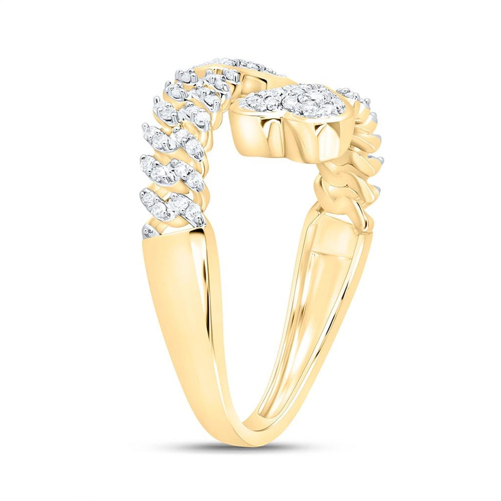 Yellow Gold Diamond Heart Ring - 1/4 Carat Total Diamond Weight