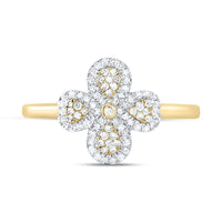 Yellow Gold Diamond Heart Ring - 1/4 Carat Total Diamond Weight