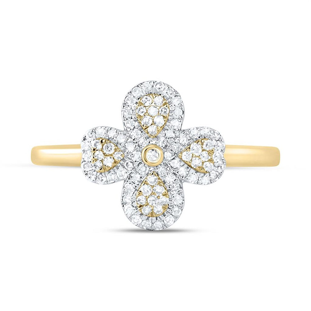 Yellow Gold Diamond Heart Ring - 1/4 Carat Total Diamond Weight