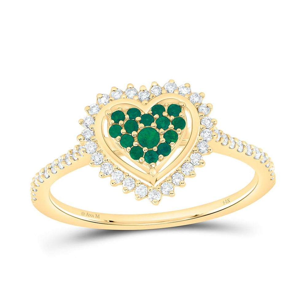 Yellow Gold Diamond Heart Ring - 1/4 Carat Total Diamond Weight