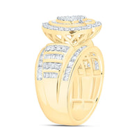 Yellow Gold Diamond Heart Ring - 1 5/8 Carat Total Diamond Weight