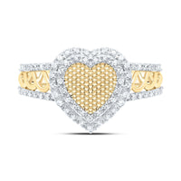 Yellow Gold Diamond Heart Ring - 1/5 Carat Total Diamond Weight