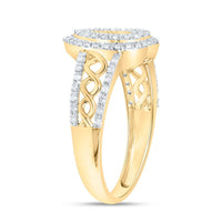 Yellow Gold Diamond Heart Ring - 1/5 Carat Total Diamond Weight