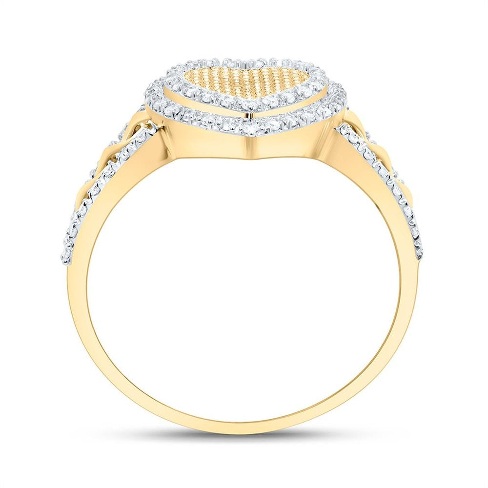 Yellow Gold Diamond Heart Ring - 1/5 Carat Total Diamond Weight