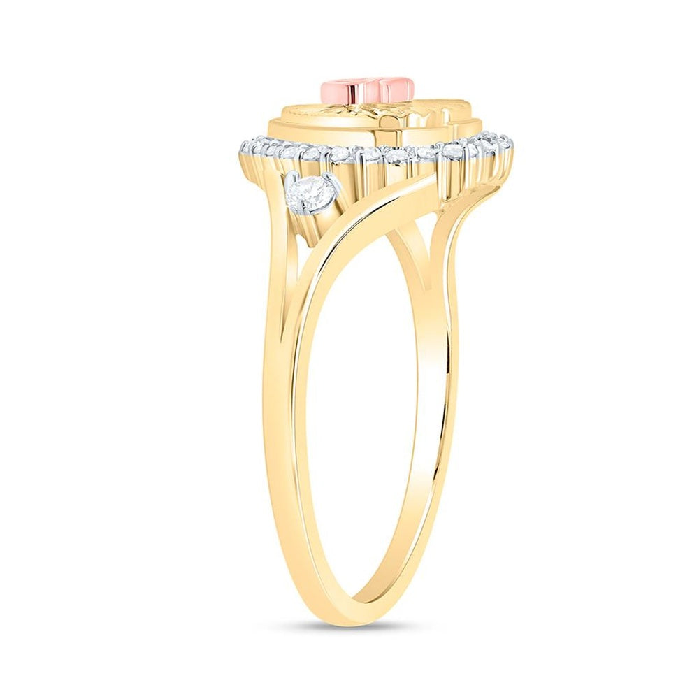 Yellow Gold Diamond Heart Ring - 1/5 Carat Total Diamond Weight