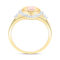 Yellow Gold Diamond Heart Ring - 1/5 Carat Total Diamond Weight