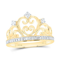Yellow Gold Diamond Heart Ring - 1/5 Carat Total Diamond Weight