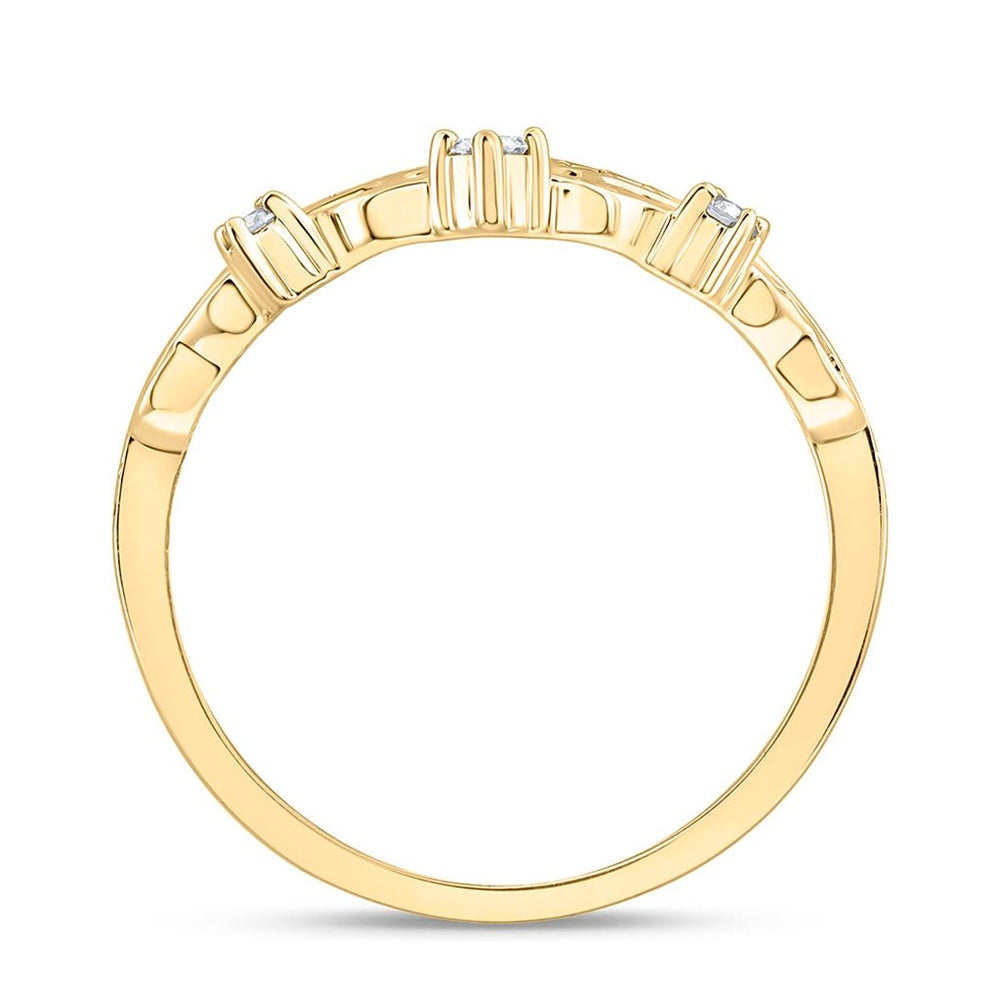 Yellow Gold Diamond Heart Ring - 1/5 Carat Total Diamond Weight