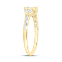 Yellow Gold Diamond Heart Ring - 1/6 Carat Total Diamond Weight