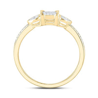 Yellow Gold Diamond Heart Ring - 1/6 Carat Total Diamond Weight