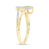 Yellow Gold Diamond Heart Ring - 1/6 Carat Total Diamond Weight