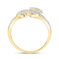 Yellow Gold Diamond Heart Ring - 1/6 Carat Total Diamond Weight