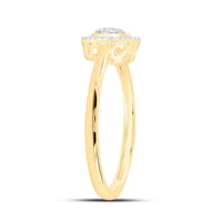 Yellow Gold Diamond Heart Ring - 1/8 Carat Total Diamond Weight