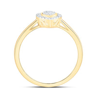 Yellow Gold Diamond Heart Ring - 1/8 Carat Total Diamond Weight