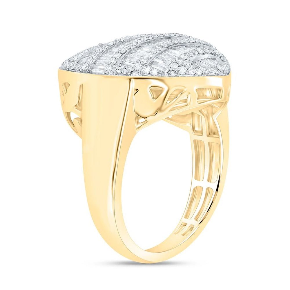 Yellow Gold Diamond Heart Ring - 1 Carat Total Diamond Weight
