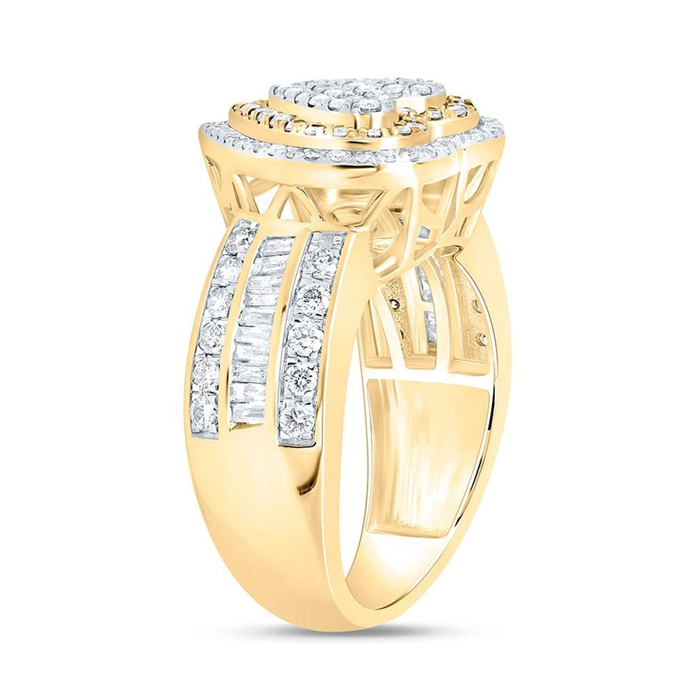 Yellow Gold Diamond Heart Ring - 1 Carat Total Diamond Weight