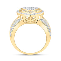 Yellow Gold Diamond Heart Ring - 1 Carat Total Diamond Weight