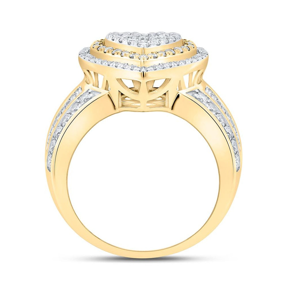 Yellow Gold Diamond Heart Ring - 1 Carat Total Diamond Weight