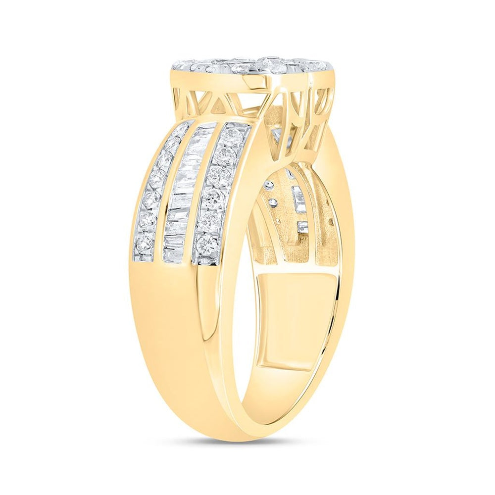 Yellow Gold Diamond Heart Ring - 1 Carat Total Diamond Weight