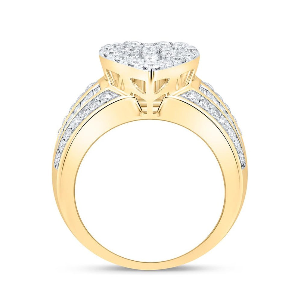 Yellow Gold Diamond Heart Ring - 1 Carat Total Diamond Weight
