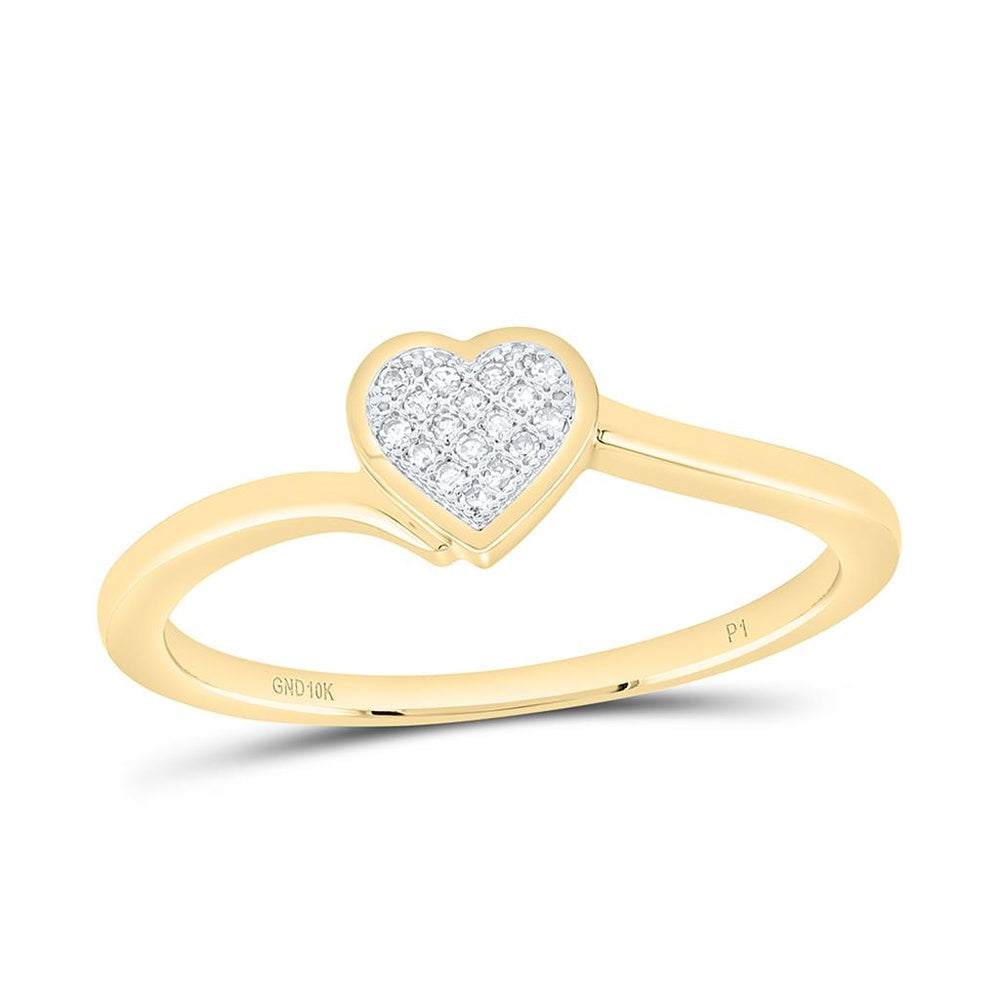 Yellow Gold Diamond Heart Ring