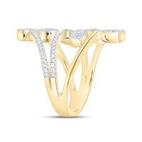 Yellow Gold Diamond Heart Ring - 3/4 Carat Total Diamond Weight
