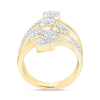 Yellow Gold Diamond Heart Ring - 3/4 Carat Total Diamond Weight