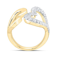 Yellow Gold Diamond Heart Ring - 3/4 Carat Total Diamond Weight
