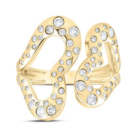 Yellow Gold Diamond Heart Ring - 3/4 Carat Total Diamond Weight