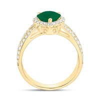 Yellow Gold Diamond Heart Ring - 3/4 Carat Total Diamond Weight